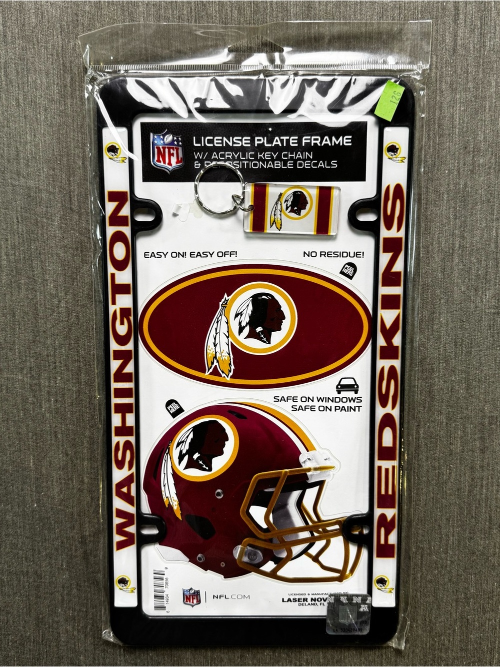 Vintage Washington Redskins License Plate Frame Set Keychain Decals Sealed NFL